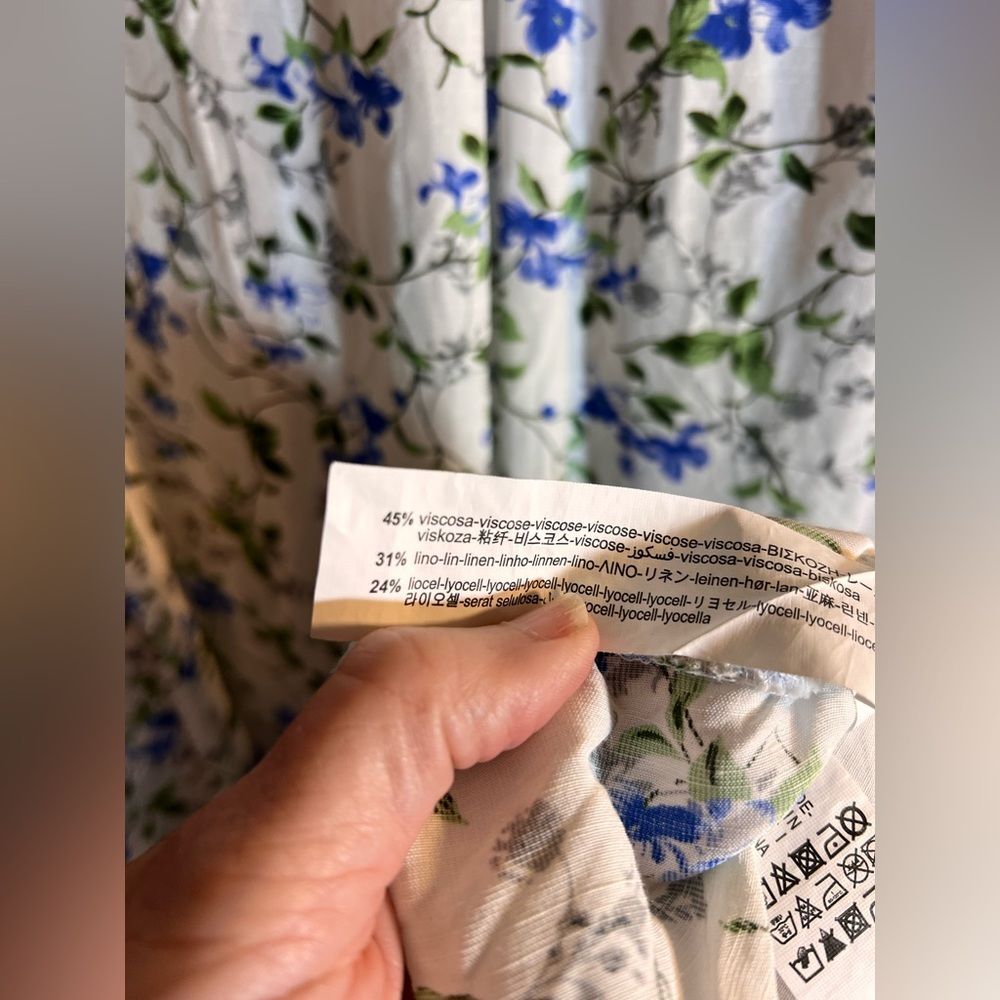 Zara Cottgaecore Long Sleeve Maxi Dress floral summer feminine loose fit beach - Picture 14 of 14